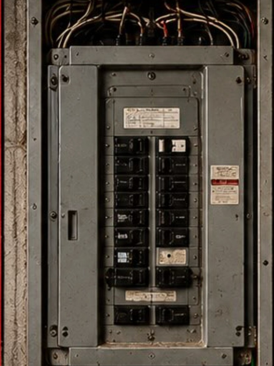 Electrical panel before the upgrade — outdated equipment and limited capacity